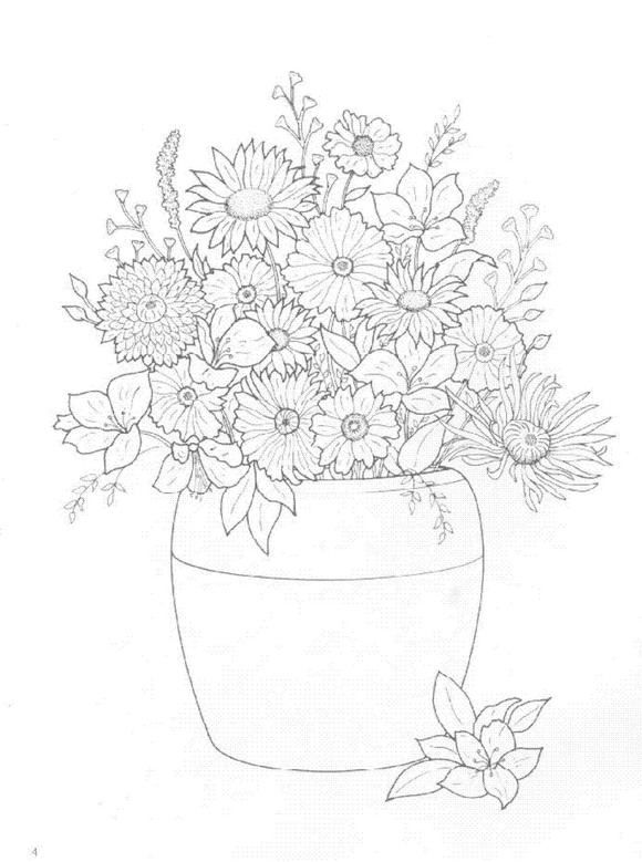Plansa de colorat cu Flori 46 41